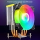 thumbnail image 3 of Cateissary CPU Cooler cubierta luminosa 4 tubos de calor de cobre 4Pin 5V ARGB ventilador de refrigeración 1600 radiador TDP disipador de calor para i7 i5 Juegos de teclado y mouse para computadora, 3 of 6