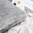 thumbnail image 6 of Home Soft Things Faux Fur Throw Pillow Cover 4 Piece Set-Grey - 20" x 20", 6 of 9