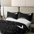 thumbnail image 4 of Moon Print Bed Set Sparkle Stars Duvet Cover, Horoscopes Zodiac Bedding Set Full Constellations Astrology Comforter Cover, Starry Sky Bed Cover, Black Reversible 3pcs (Zipper Closure), 4 of 6