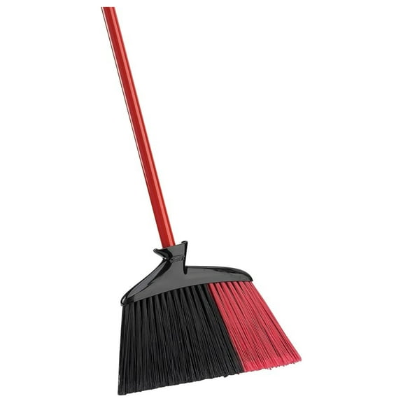 Angle Broom - Indoor Outdoor Sweeper with Angled Head & Steel Handle - Heavy Duty Cleaning Broom for Hardwood Floors, Tile, Kitchen, Garage & Tight Corners