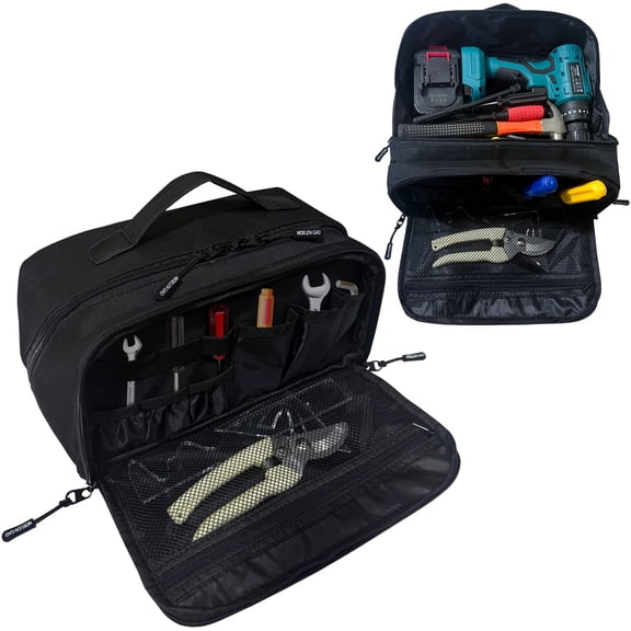 Tool Storage Bag,Portable Hand Tool Storage Organizer for Men, Toolbag with Anti-slip Bottom, Tool Organizer Multi-purpose Work Tote for Repairman, Carpenters, Handyman
