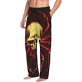 thumbnail image 6 of Naloa Red Skull Spider Pajama Pants Men, PJ Bottoms, Sleep & Lounge Pants-Small, 6 of 6