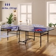 thumbnail image 3 of Soozier Full Size Ping Pong Table, Folding Table Tennis Table Set, Blue, 3 of 10