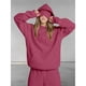 thumbnail image 4 of Sudadera con Capucha para Mujer con Antifaz, de Larga, Holgada y Cómoda, Estilo Informal, para Otoño, Estilo Y2K Rojo Ladrillo M, 4 of 8