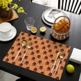 thumbnail image 4 of Orange Bigfoot and Grass Pattern Summer Placemats Table Placemats Set Of 4-Linen Kitchen Washable Placemats Table Mats 11.8"x17.7" Non-Slip Heat Resistant, 4 of 6