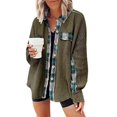 thumbnail image 4 of Sakmal Barn Jackets for Women 2025 Green Plus Size Corduroy Fleece Jacket Winter Clothing for Women XXL, 4 of 5