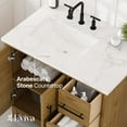 thumbnail image 3 of Eviva Graham 36"W x 22"D Oak Bathroom Vanity with White Arabescato Engineered Stone Countertop and Undermount Ceramic Sink, 3 of 11