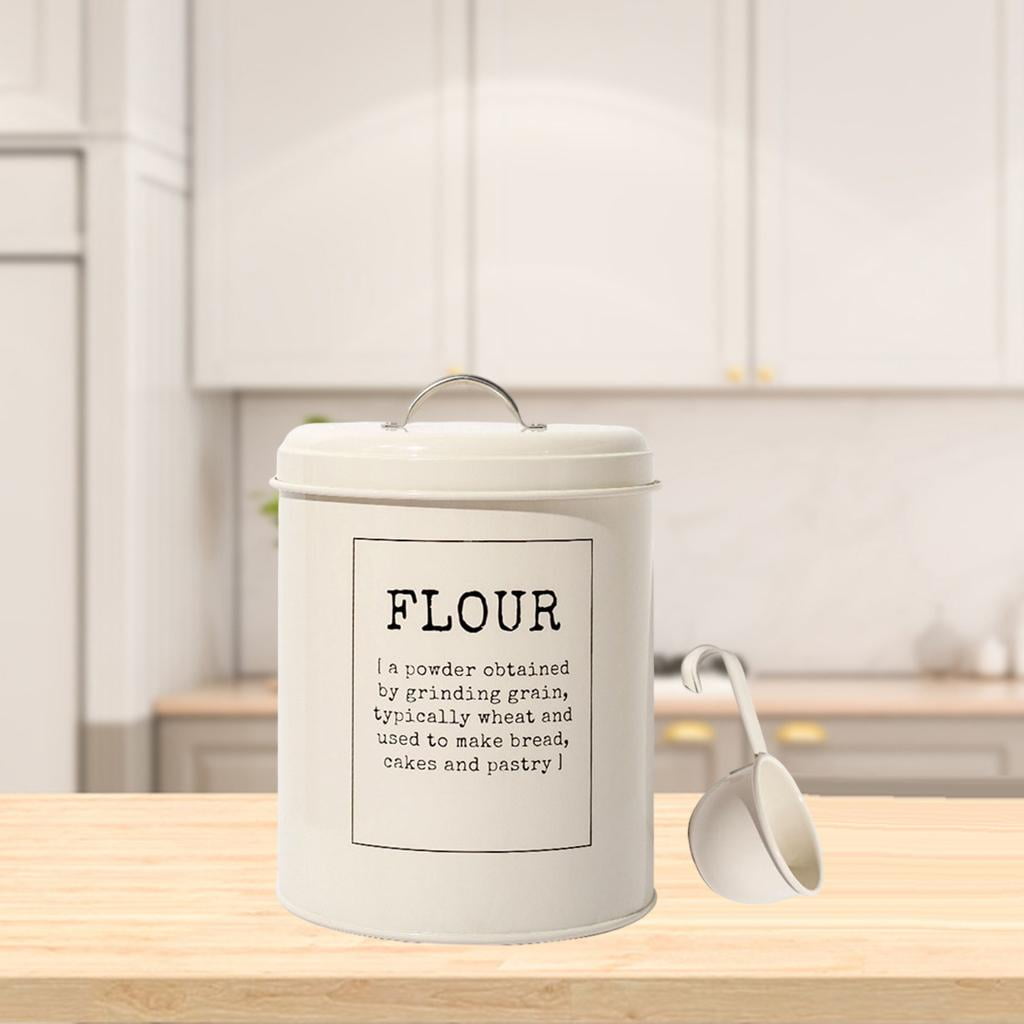 deevoka Metal Food Rice Flour Storage Tin Jar 5L Container 5L with Airtight Lid,