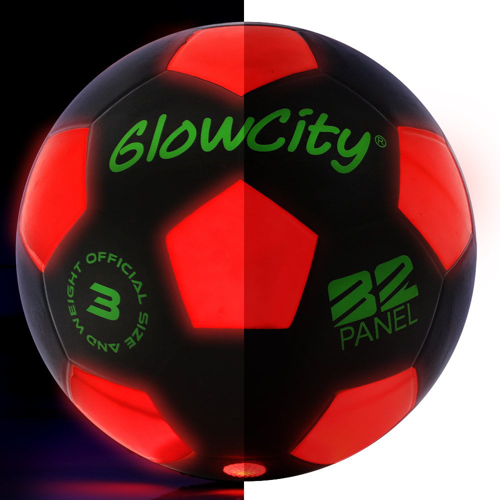 GlowCity Light Up LED Soccer Ball Blazing Red Edition|Glows in The Dark with ... 