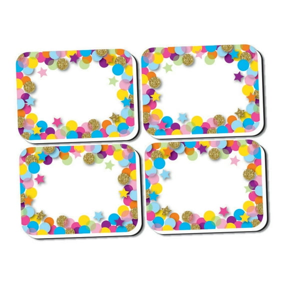 Ashley Productions Non-Magnetic Mini Whiteboard Erasers, Confetti, Pack of 10