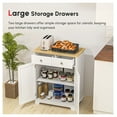 thumbnail image 4 of Sideboard Buffet Cabinet - Floor Storage Cupboard with Solid Wood Top, Adjustable Shelves & 2 Drawers - Living Room, Kitchen, Dining Room, 4 of 9
