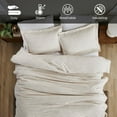 thumbnail image 6 of Superior Melange Flannel Cotton Duvet Set, King/California King, Beige, 6 of 9