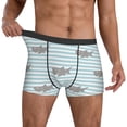 thumbnail image 3 of Men's Boxer Briefs, Striped Cartoon Cute Shark Soft Comfy Mens Underwear Boxer Briefs Breathable With Widen Waist, 3 of 7