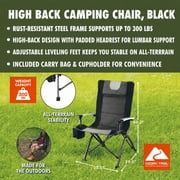 Ozark Trail High Back Camping Chair, Black, Adult