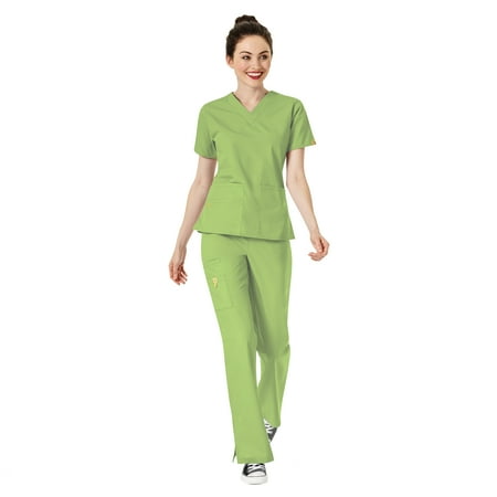 

WonderWink Origins Women s The Bravo 5-Pocket Top & Romeo Flare Pant Scrub Set