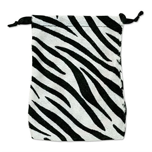 Velvet Zebra Print Drawstring Pouch Medium (Dozen)