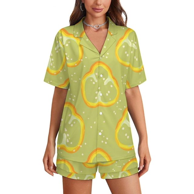 Sdmnsg-T Pajama Sets for Womens Tropical Plants Summer Summer Short Sleeve Shirts And Pants Set