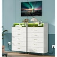 thumbnail image 4 of Commode à 5 Tiroirs avec Lumières DEL et Station de Recharge – Haute Commode en Bois Blanche, Éclairage RVB Moderne Contrôlé par Application, Armoire de Rangement pour Chambre, Table de Chevet Étroite, Couleur : Blanc, 4 of 9