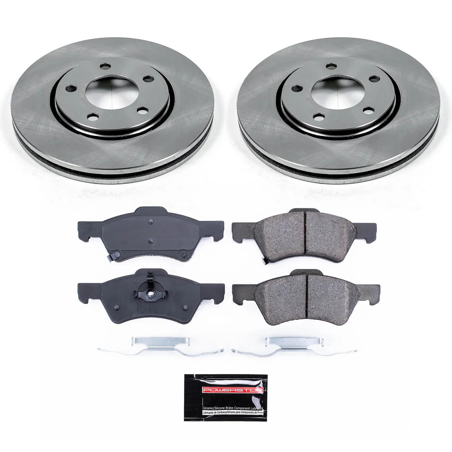 PowerStop Front Semi-Coated Rotor and Low-Dust Ceramic Brake Pad Kit SC5246