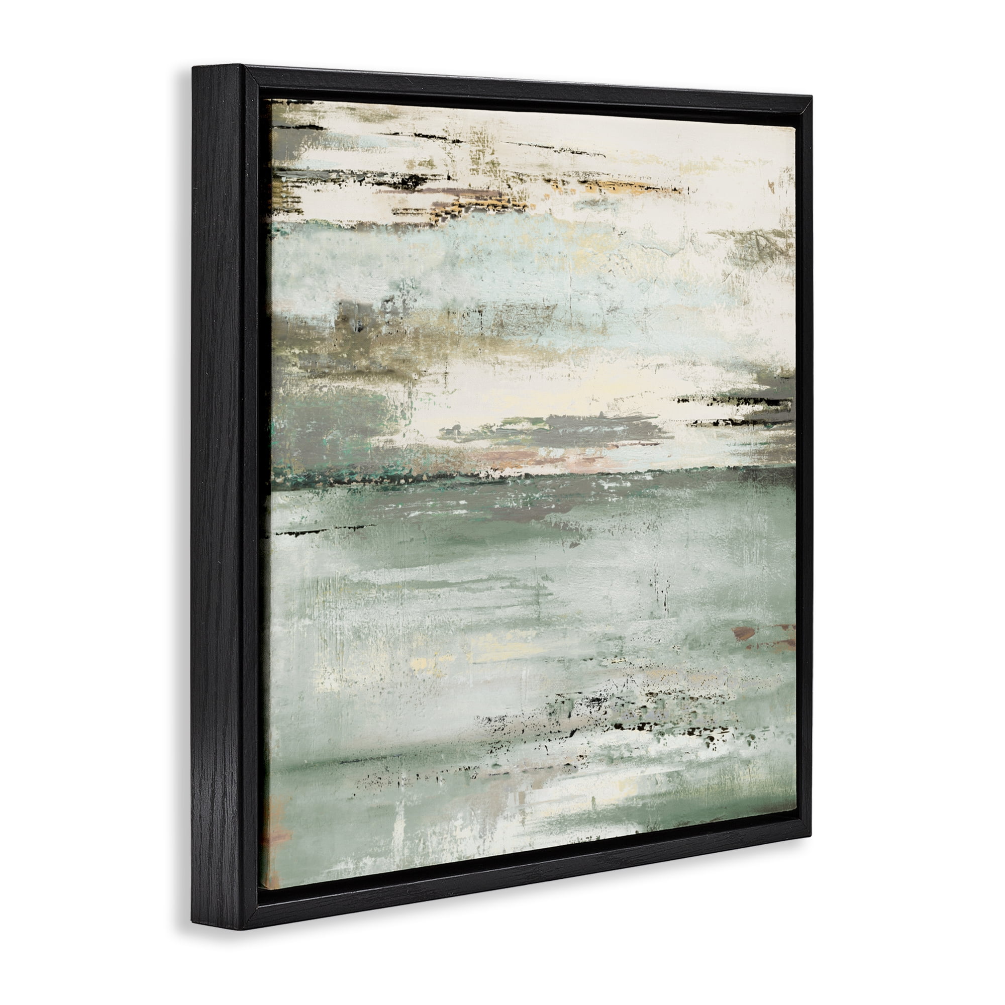 Stupell Industries The Seafoam Ones Abstract Black Framed Floater Canvas Wall Art, design by Patricia Pinto