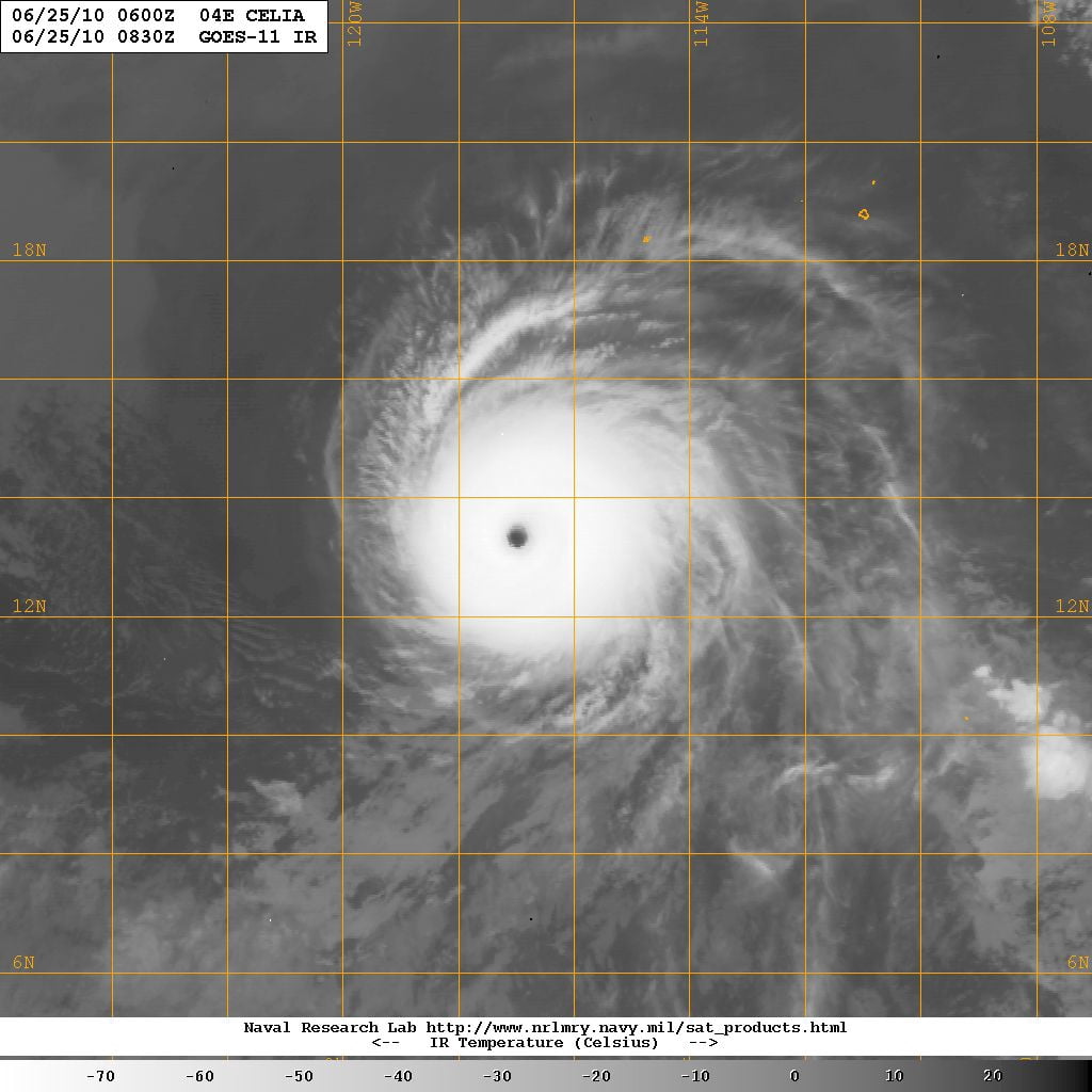 LAMINATED POSTER Infrared Satellite Image Of Hurricane Celia As A laminated-poster-infrared-satellite-image-of-hurricane-celia-as-a
