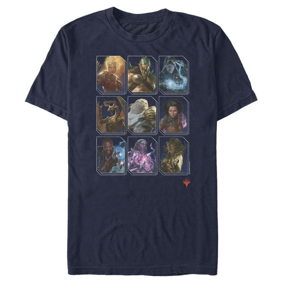Men's Magic: The Gathering Favorite Character Cards Graphic Tee Navy Blue 3X Large