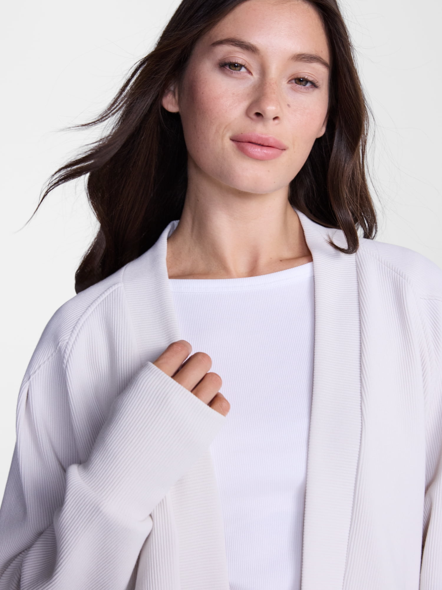 Avia Women's and Women's Plus Ribbed Ottoman Shrug Cardigan, Sizes XS-4X
