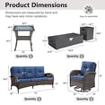 thumbnail image 4 of Opohoro 6-Piece Outdoor Patio Fire Pit Set with Sofa and Flat Arm, 43" Fire Pit Table, Propane Tank Cover for Deck Backyard, 4 of 18
