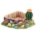 thumbnail image 1 of Plato para alimentar agua, reptil, tortuga, lagarto, con cactus, decoración para el hogar, 1 of 11