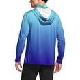thumbnail image 4 of FAVIPT Men's Sun Protection Shirts with Mask Gradient Long Sleeve Hooded Shirts Lightweight Rash Guard Soft Shirts Outdoor Hiking UPF 50+ Outwear Blue,M, 4 of 7