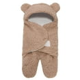 thumbnail image 2 of Joau Newborn Baby Girls Boys Cute Bear Fleece Footie Bunting Snowsuit Toddler Infant Hooded Plush Footed Jumpsuit Romper Winter Fall Warm Coat Outfits 0-6Months, 2 of 9