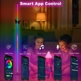 thumbnail image 3 of Oizuon Lot de 2 Lampes sur Pied d'Angle – Lampe RVB de 57 Po de Hauteur, Éclairage d'Ambiance Moderne avec 88 DEL, Contrôle par Application Bluetooth et Base Robuste pour un Fonctionnement Sans Effort S, 3 of 7