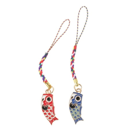 

2pcs Japanese Carp Streamer Hanging Charms Phone Strap Pendant Bag Hangings