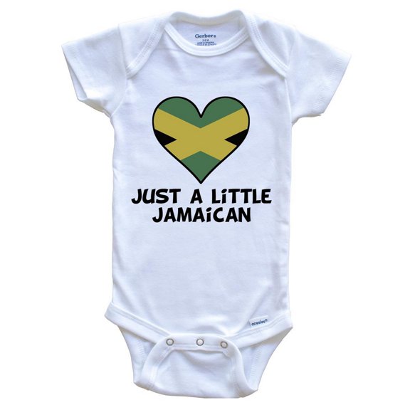 Just A Little Jamaican Baby Bodysuit - Funny Jamaica Flag Baby Bodysuit, 0-3 Months White
