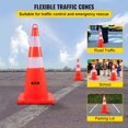 thumbnail image 2 of Traffic Cones VEVOR de PVC naranja de 28 pulgadas con collares reflectantes, 2 of 9