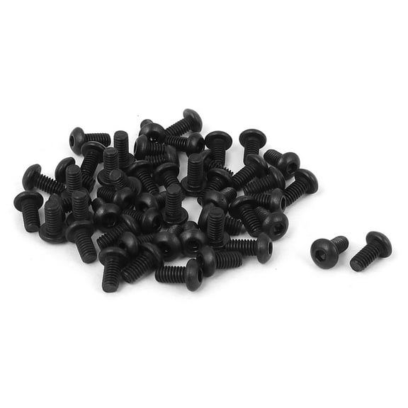 Unique Bargains M2.5x5mm 10.9 Alloy Steel Button Head Hex Socket Cap Screw Bolt Black 50pcs