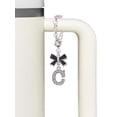 thumbnail image 3 of Delight Jewelry Silvertone Crystal Initial - C - Silvertone Black Bow Charm Accessory for Tumblers and Thermal Cups, 3 of 4