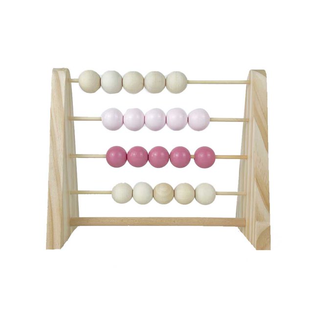 Wood Abacus Toy Beads Counting Exquisite Math Learning Playthings Simple Design Early Education Math Learning Toys Educational Prop Home Decoration Pink