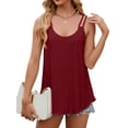 thumbnail image 3 of Spencer Women's Loose Fit Flowy Scoop Neck Tank Tops Summer Casual Spaghetti Strap Sleeveless Sexy Cami Shirt Plus Size (M,Red), 3 of 11
