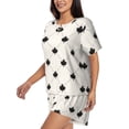 thumbnail image 2 of Balery Maple plaid Pattern Womens Pajama Sets 2 Piece Soft Short Sleeve Top and Shorts Sleepwear Round Neck Pjs Lounge Set with Pockets-4X-Large, 2 of 7