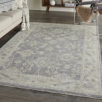 Nourison Asher Persian Charcoal 5'3" x 7'8" Area Rug, (5x8)