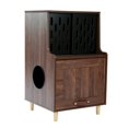 thumbnail image 1 of Cat Litter Box Enclosure Cat House Side Table with Divider Cats Furniture Cabinet Sliding Door Pet Supply Storage Room Indoor ShopWise Round, 1 of 8
