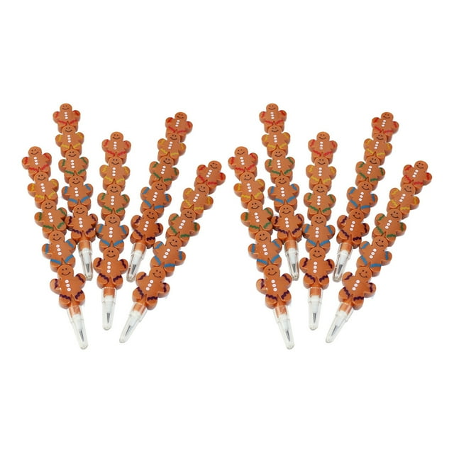 OUNONA Pencils Stackable Gingerbread Man Christmas Pencil Crayon Bulk
