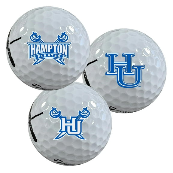Hampton University Pirates Logo Edition Officially Licensed NCAA Taylormade Distance Golf Balls 12-Pack (Dozen)