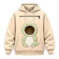 thumbnail image 4 of CUZIBR Pet Hoodie Carrier For Cat Women Oversized Hoodies Cartoon Animal Hooded Long Sleeve Soft Fall Winter Pullover,Beige,XL, 4 of 4