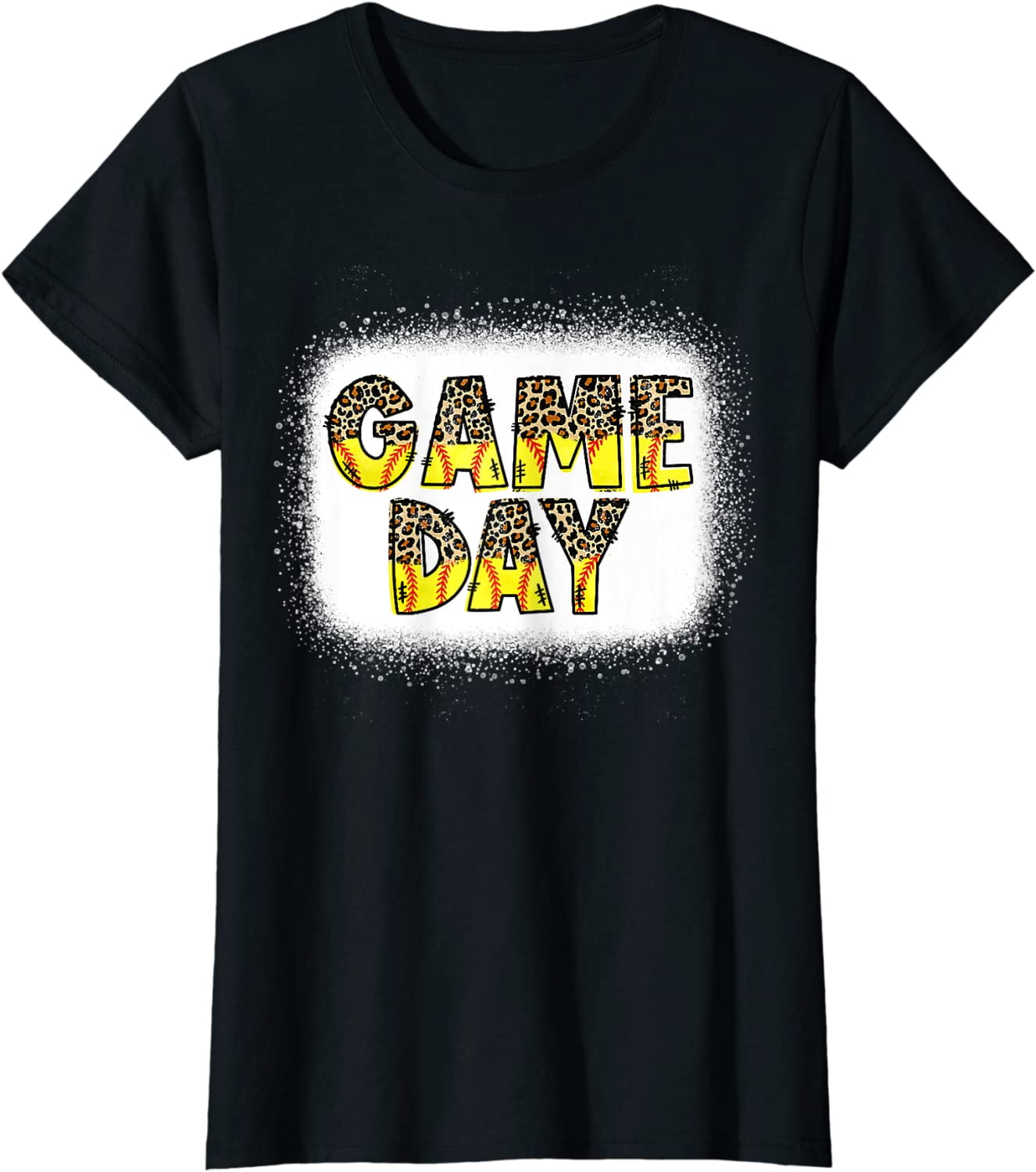 Funny Leopard Softball Game Day Vibes Softball Mom Softball TShirt
