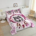 thumbnail image 4 of Safari Wolf Full Bedding Sets Animal Comforter Set,Bohemian Dreamcatcher Down Comforter Pink Ombre Bedding Comforter Sets,Tribal Feather Duvet Insert, 4 of 7
