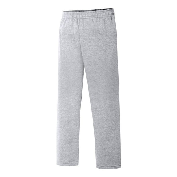 Hanes Boys EcoSmart Open Leg Sweatpants, M, Light Steel 