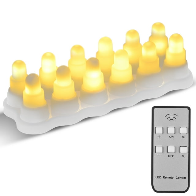 Mistaha Wireless Remote Control LED Flickering Candle Lights Set with Adjustable Brightness and Speed - Safe Flameless Tea Lights for Room Decor, Party, Wedding - Long Standby Battery Life - Ideal