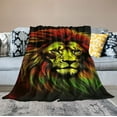 thumbnail image 2 of Nawypu Reggae Retro Rasta Lion Flag Flannel Blanket/Multi-Size Plush Throw Blanket, Sofa Throw Blanket, Bedroom Bed Blanket., 2 of 6